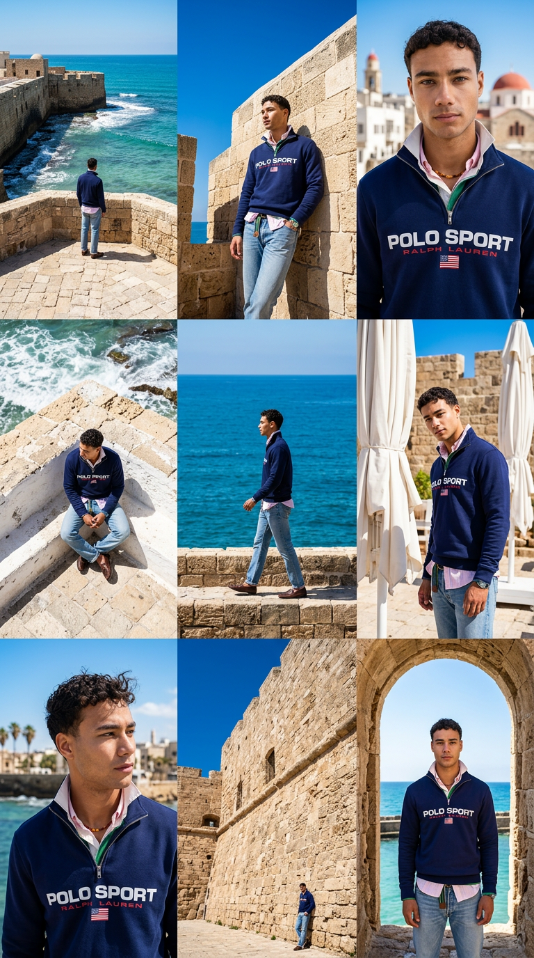 Polo Sport hoodie by the sea
