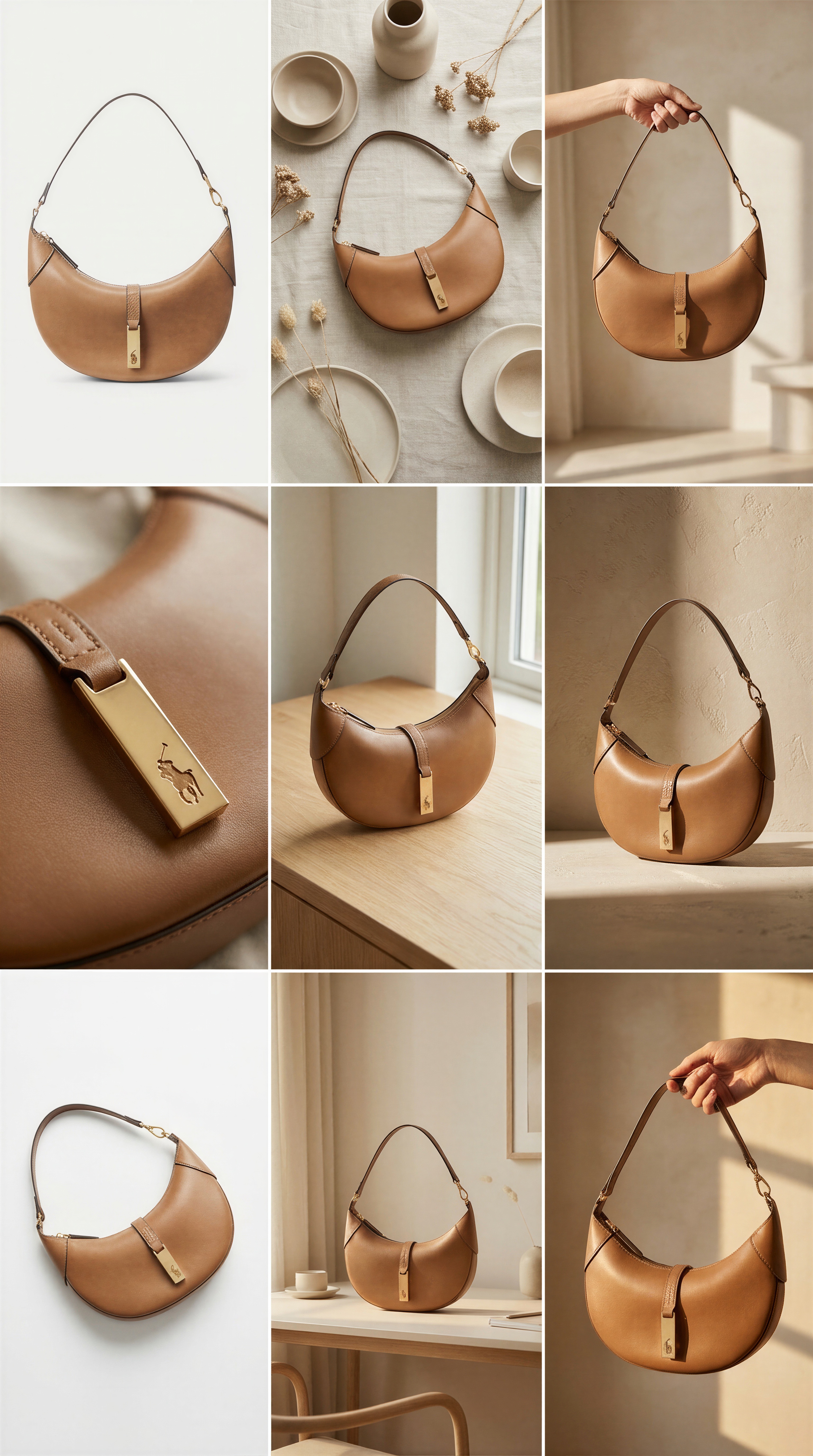 Product photography — leather handbag