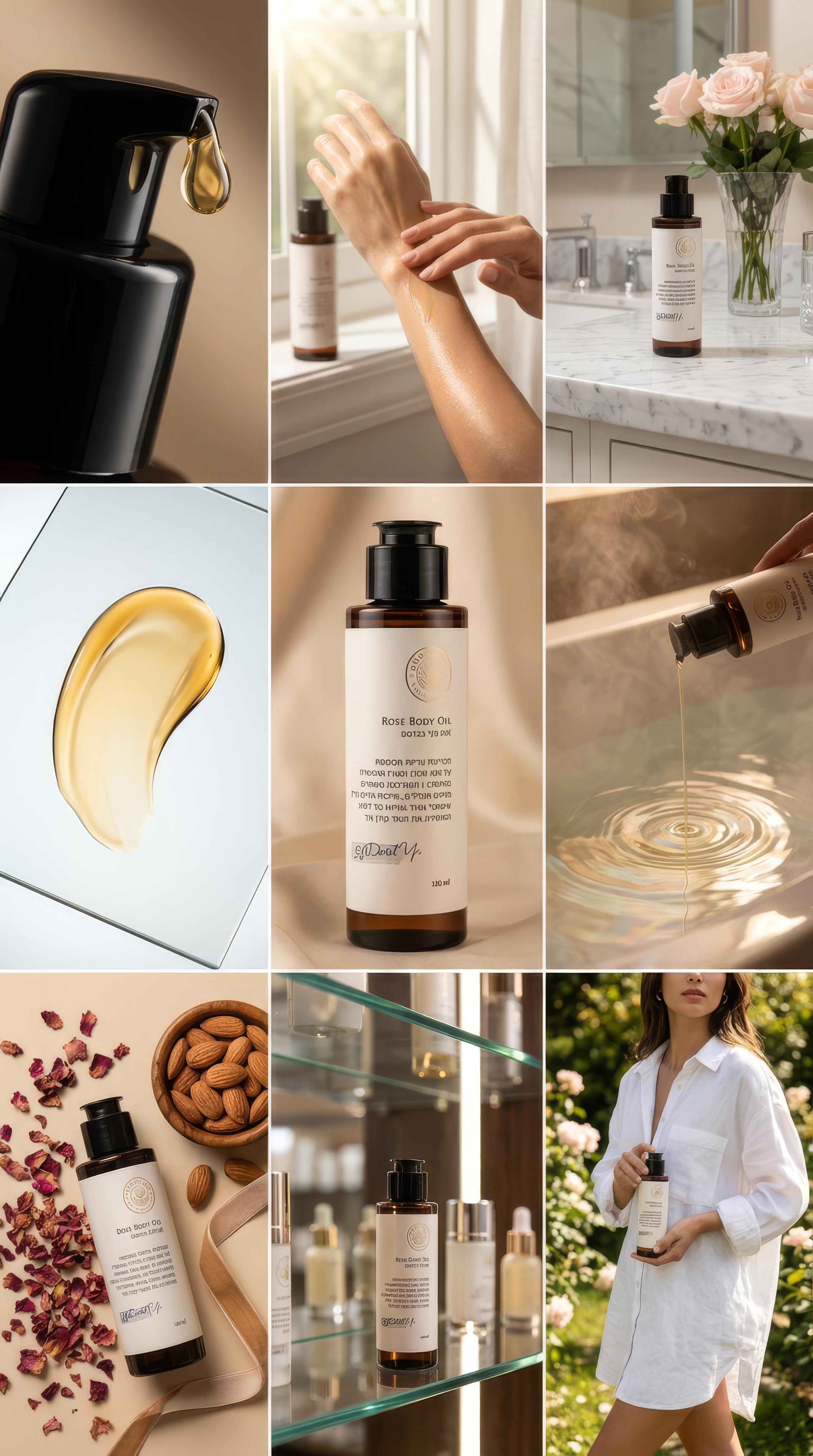 Body oil & roses skincare